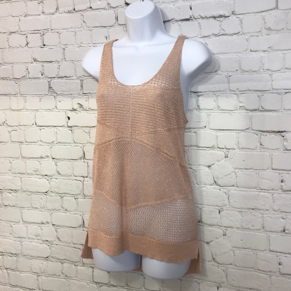 Jennifer Lopez M Rayon Blend Metallic Peach Vest - Picture 3 of 8